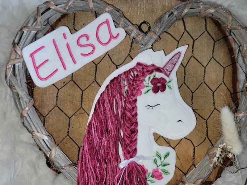 Applikation Set Boho Einhorn Mit Glitzerhorn, Wollmähne Und Name, Wunschname Applikation Set Boho Einhorn Mit Glitzerhorn, Wollmähne Und Name, Wunschname von Lummpitz