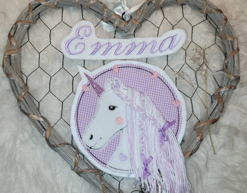 Applikation Set Einhorn Und Name, Wunschname, Einhornkopf, Einhornbutton, Mit Wollmähne Glitzerhorn, Schultütenset Applikation Set Einhorn Und Name, Wunschname, Einhornkopf, Einhornbutton, Mit Wollmähne Glitzerhorn, Schultütenset von Lummpitz