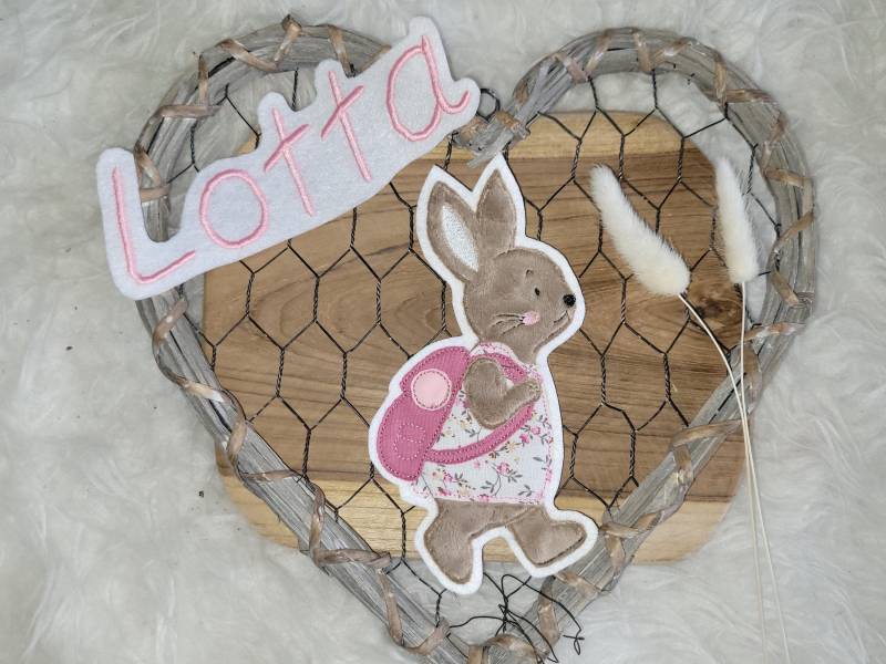 Applikation Set Hase Mit Name, Wunschname Applikation Set Hase Mit Name, Wunschname von Lummpitz