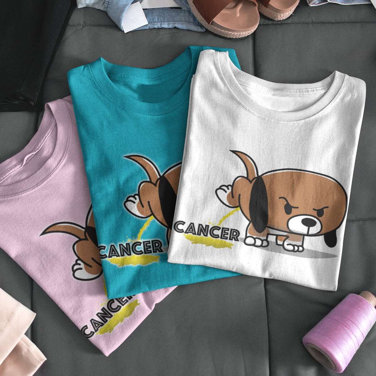 Lustiger Hund Pinkelt Auf Krebs Awareness Shirt Lustiger Hund Pinkelt Auf Krebs Awareness Shirt von LumpyCards
