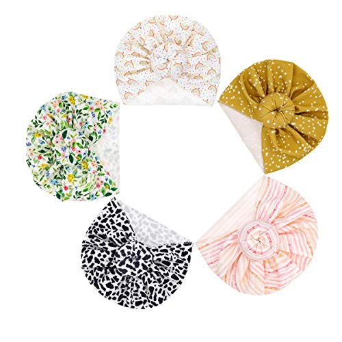 Lumsinker 5 Stück Donuts Baby Hüte Mädchen Turban Knoten Säugling Kleinkind Turban Cap Wraps Hut, 5 Stück Frische, Einheitsgröße von Lumsinker