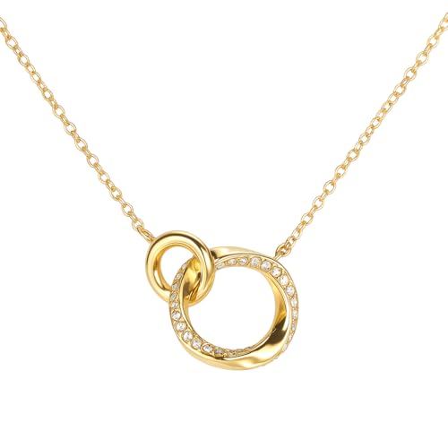 Luna Grace Glitzernde Halskette mit Anhänger "Orbit Eclipse", verstellbar, himmlischer Schmuck für Frauen, Einstellbar, Edelstahl, Kein Edelstein Luna Grace Glitzernde Halskette mit Anhänger "Orbit Eclipse", verstellbar, himmlischer Schmuck für Frauen, Einstellbar, Edelstahl, Kein Edelstein von Luna Grace