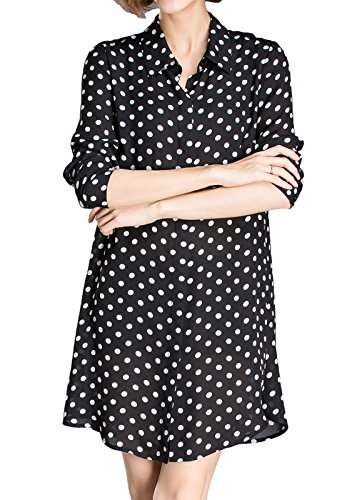 Luna et Margarita Damen Kleid Schwarz Polka Dot Shirt Langarm Chic Tasten Größe 40 Luna et Margarita Damen Kleid Schwarz Polka Dot Shirt Langarm Chic Tasten Größe 40 von Luna et Margarita