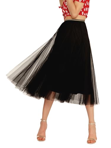 Luna et Margarita Schwarzer Rock Mittellanger Damen-Tutu mit plissiertem Lagenschleier und Kontrastbund Größe 3XL Luna et Margarita Schwarzer Rock Mittellanger Damen-Tutu mit plissiertem Lagenschleier und Kontrastbund Größe 3XL von Luna et Margarita