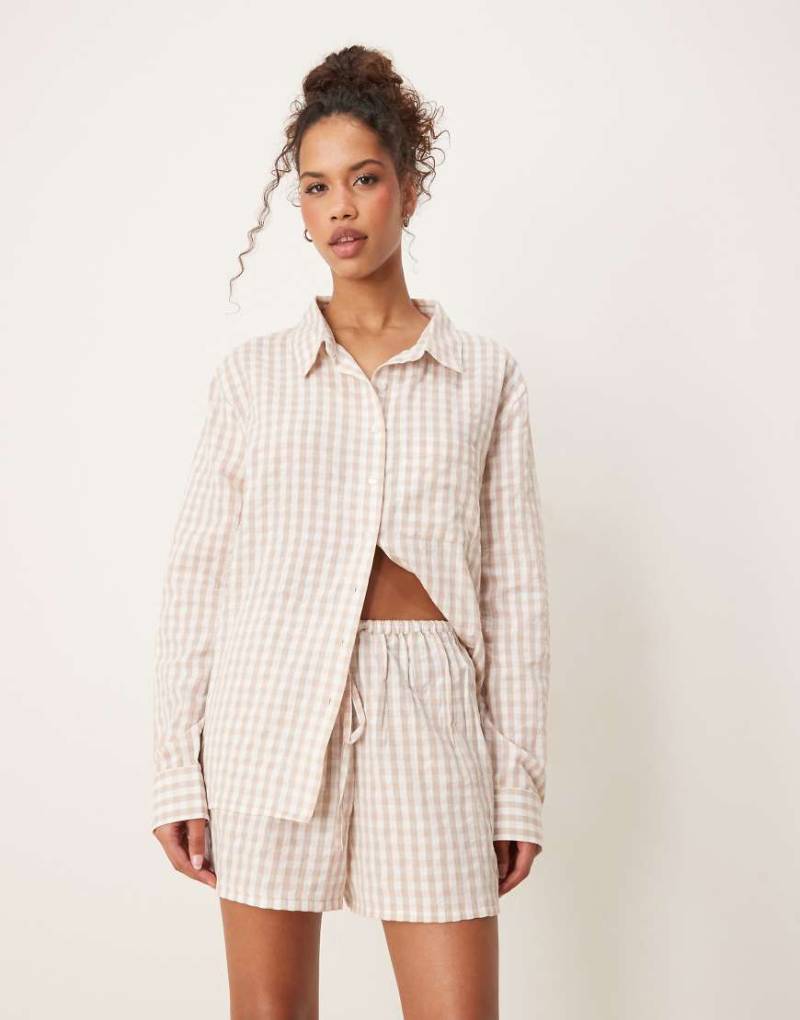 Luna - Oversize-Pyjamashorts in Beige, Kombiteil-Neutral von Luna