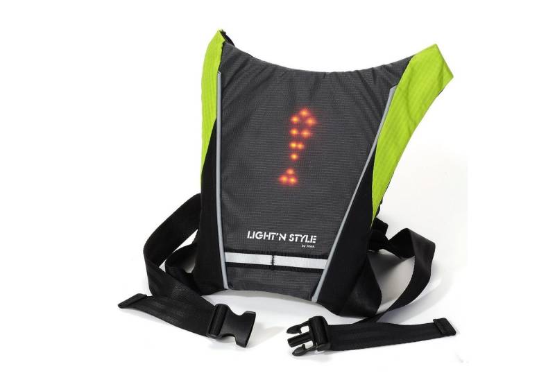 Luna24 simply great ideas... Warnweste LED Warnweste, Refl. Warnweste grau/grün, Schultasche, Rucksack. von Luna24 simply great ideas...