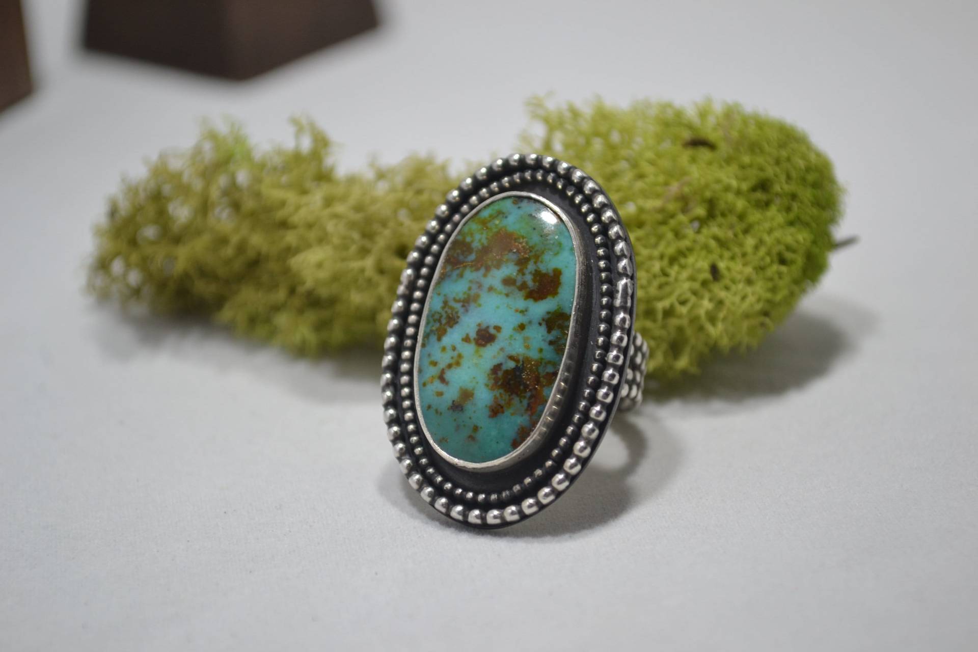 Türkis Ring, Pilot Berg Türkis, Roh Sterling Silberring, Handgefertigt, Einzigartige Schmuck, Statement-Ring von LunaHakuna