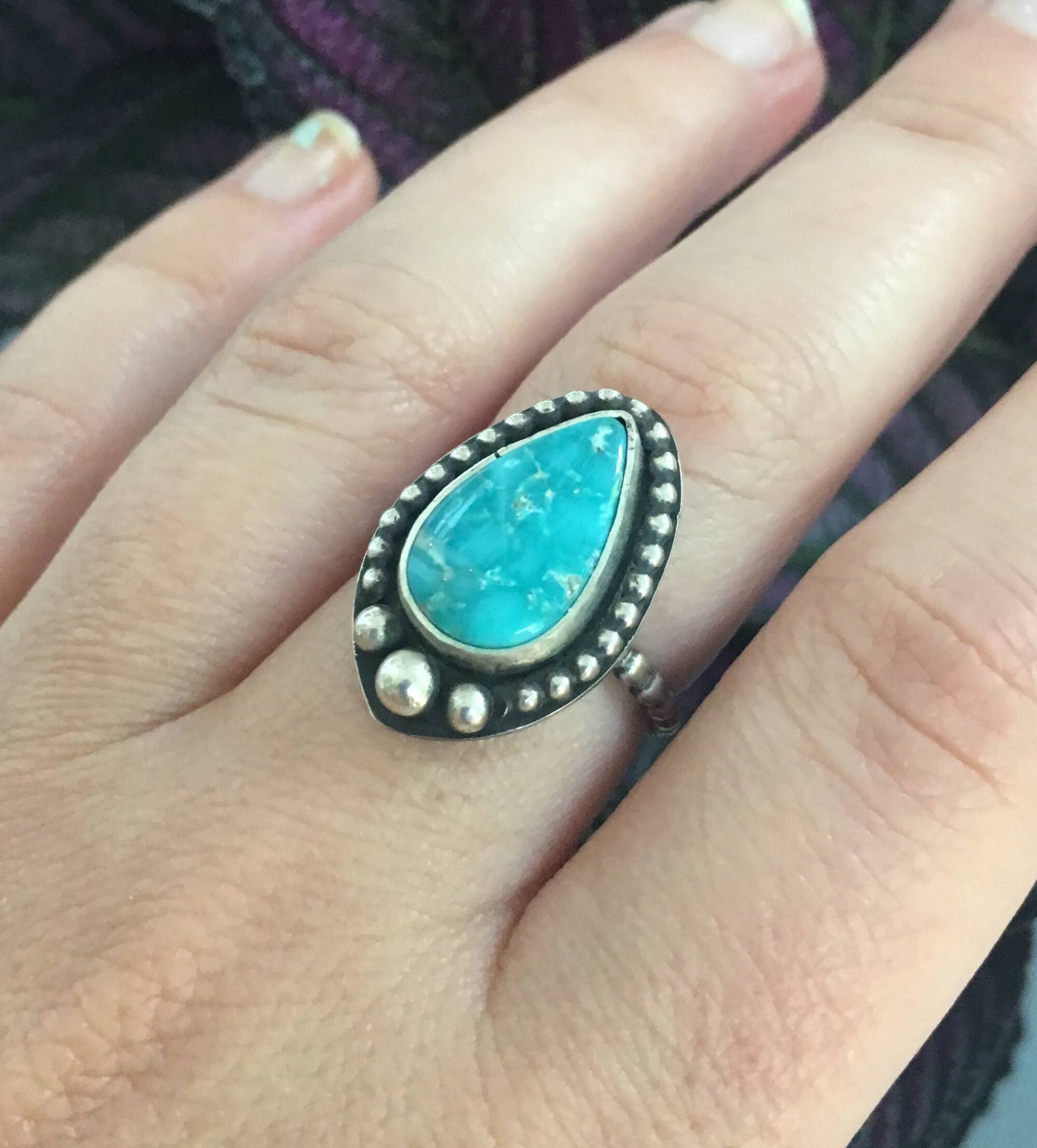 Türkis Ring, Ring Roh, Weiß Wasser Türkis, Sterling Silberring, Handgemachter Schmuck, Schmuck von LunaHakuna