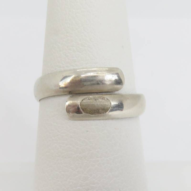 Vintage Sterling Silber Einfaches Design Bypass Band Verstellbarer Ring von LunaLagoonTreasures