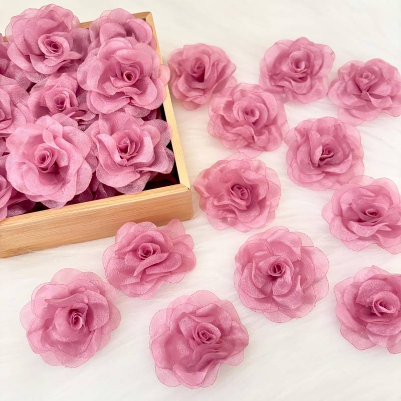 Dusty Pink Organza Roses 45 Mm - Stoff Rosen Kostüm Nähen Applikation, Kleine Handwerk Rosen, Rosa Blumen Braut Verschönerung Accessoires Dusty Pink Organza Roses 45 Mm - Stoff Rosen Kostüm Nähen Applikation, Kleine Handwerk Rosen, Rosa Blumen Braut Verschönerung Accessoires von LunaLandSupply
