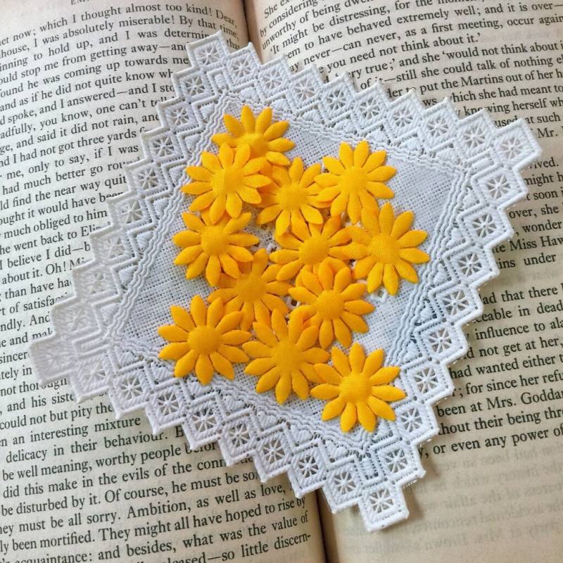 Tangerine Mini Sonnenblumen 12 Stück 20 Mm - Stoff Chrysanthemen, Orange Craft Flower Kleine Applikation Blumenverzierung Zum Aufnähen von LunaLandSupply