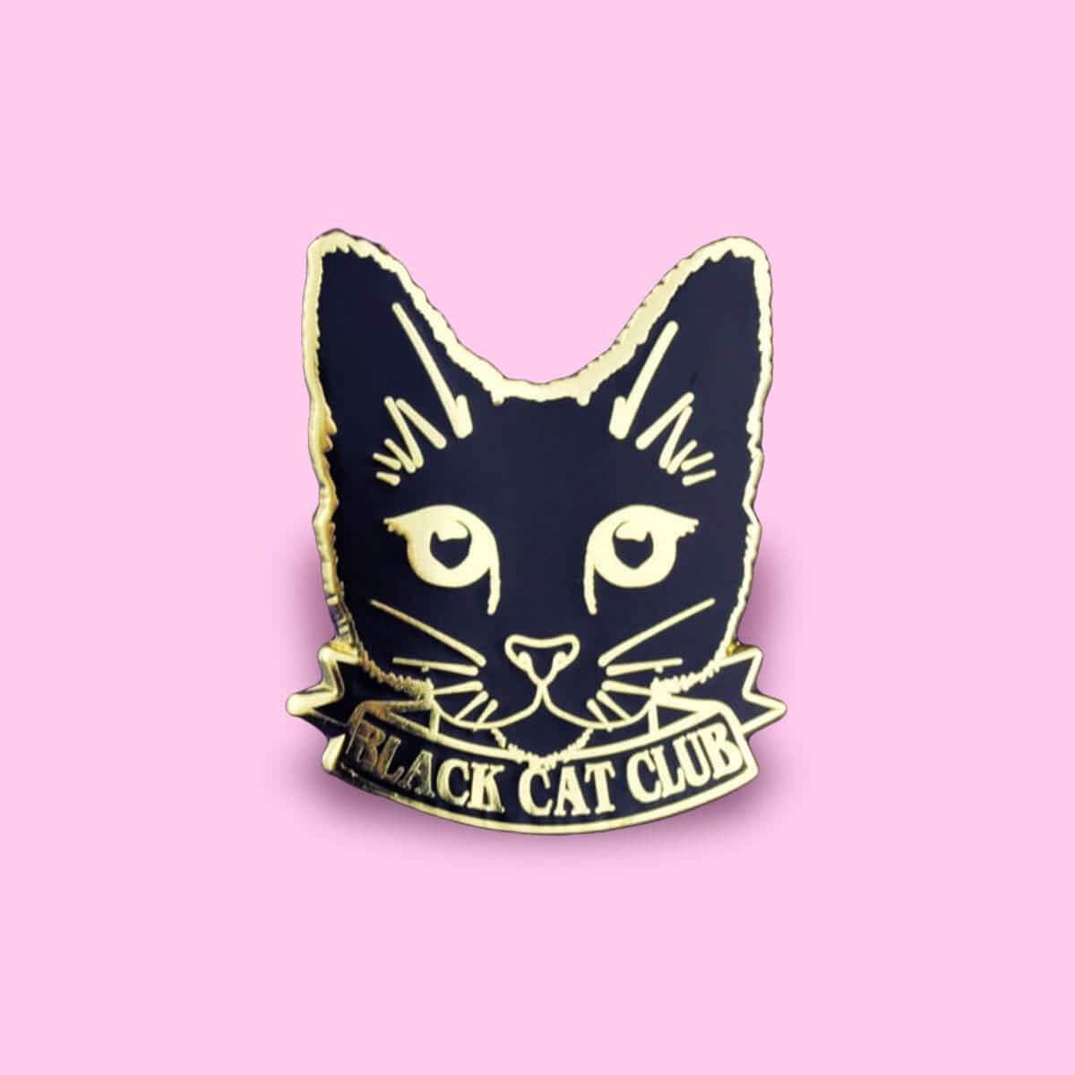 Black Cat Club Pin Abzeichen | Hard Emaille Brosche Nickelfrei Süßer Katzenliebhaber Halloween Meow Hexe Occult Gothic von LunaPatchesPins