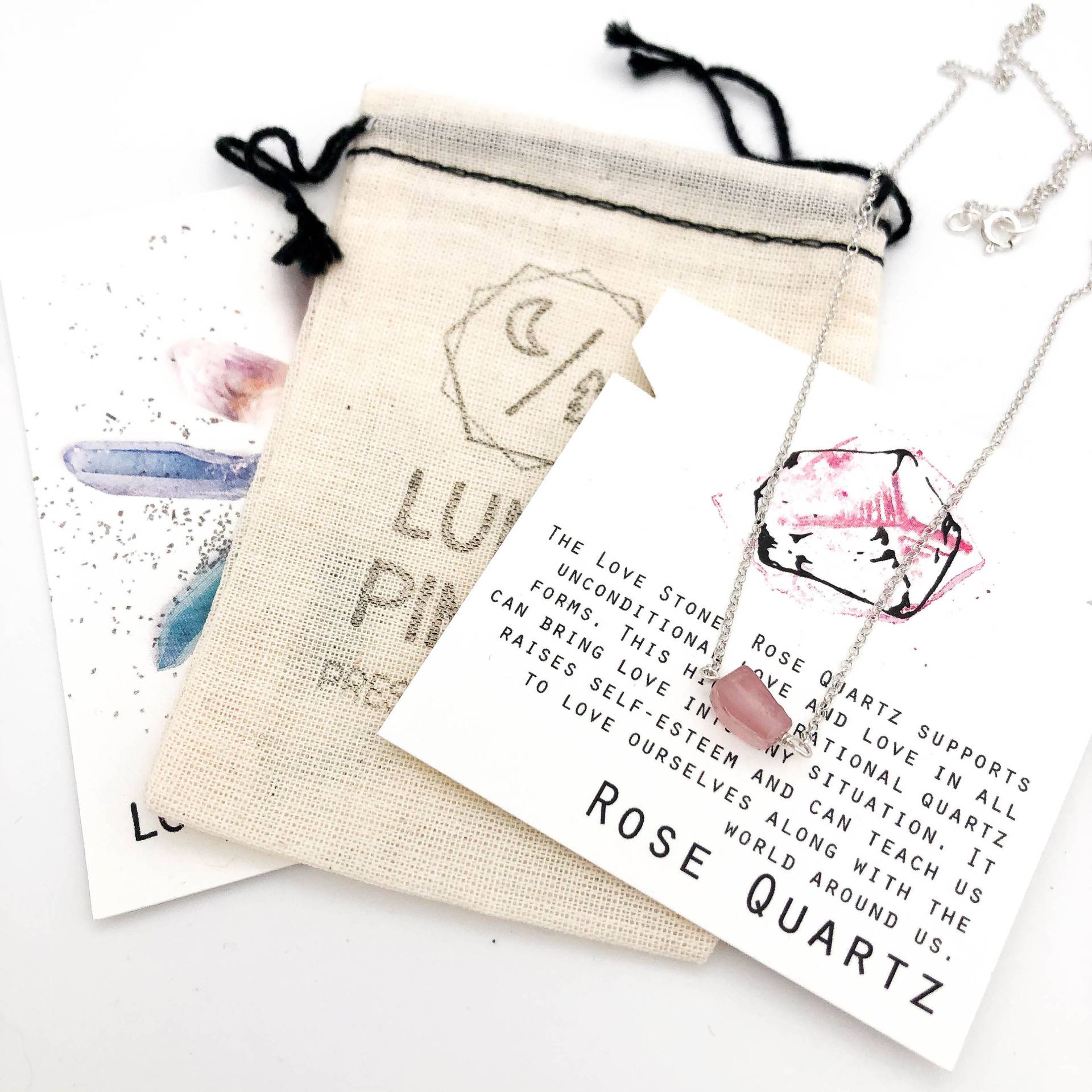 Rosenquarz Halskette Rohquarz Schmuck Herz Chakra Liebe Heilung Unter 30 Rosenquarz Halskette Rohquarz Schmuck Herz Chakra Liebe Heilung Unter 30 von LunaPines