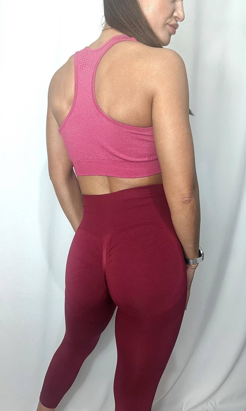 Hohe Taille Leggings Burgundy Seamless Yoga Enge Hosen Fitness Workout Frauen Active von LunaSolGardrobe
