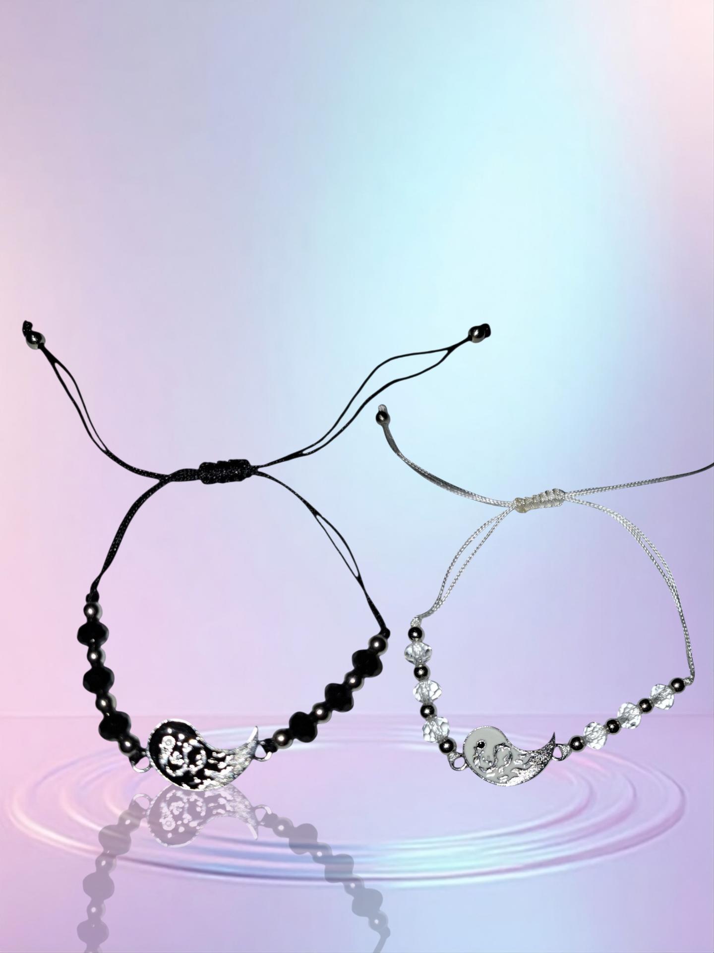 2 Armbänder in Weiß Und Schwarz, Yin Yang Partner Armband, Kann Auch Als Fußkette Genutzt Werden, Für Frauen Oder Kinder Geschenk 2 Armbänder in Weiß Und Schwarz, Yin Yang Partner Armband, Kann Auch Als Fußkette Genutzt Werden, Für Frauen Oder Kinder Geschenk von LunaStoreCB