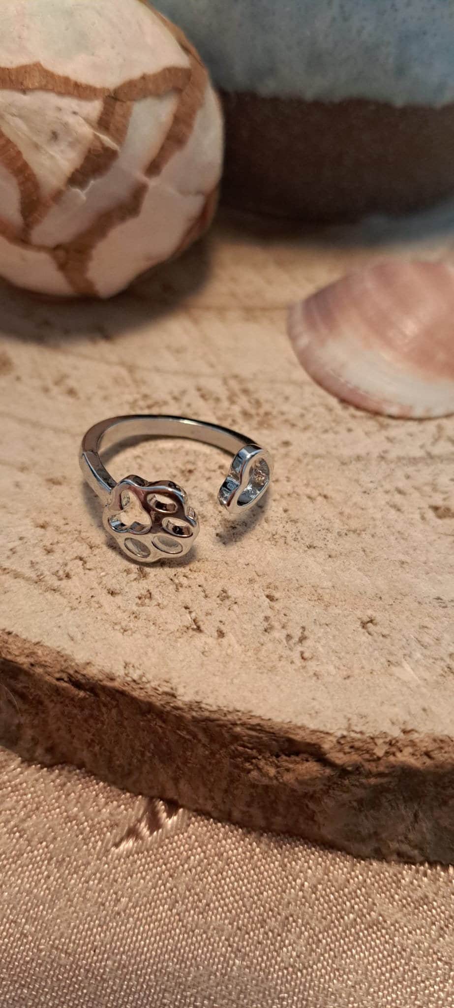 Ring Mit Tierpfote Und Herz, Gschenk Für Tierliebhaber, Katze, Hund von LunaStoreCB