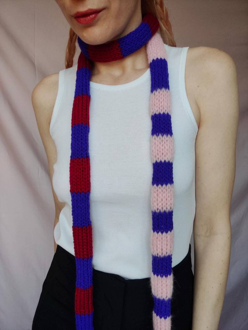 Dünn Gestreifter, Gestrickter Schal Dünn Gestreifter, Gestrickter Schal von LunaUA
