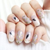 Lunacaca - Midnight Cat Beneath The Sky Nail Art Stickers 24 pcs von Lunacaca