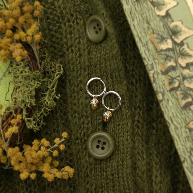 Creolen Eichel Mit Blatt Sterling Silber Vergoldet Creolen Eichel Mit Blatt Sterling Silber Vergoldet von LunaetNoctua