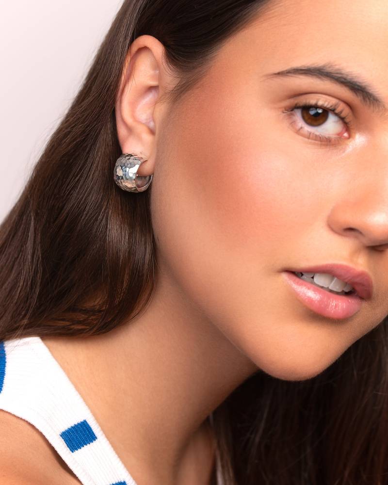 Chunky Creole Earrings - Gold Hammered Hoops Gift For Wife Std154 von Lunaijewelry