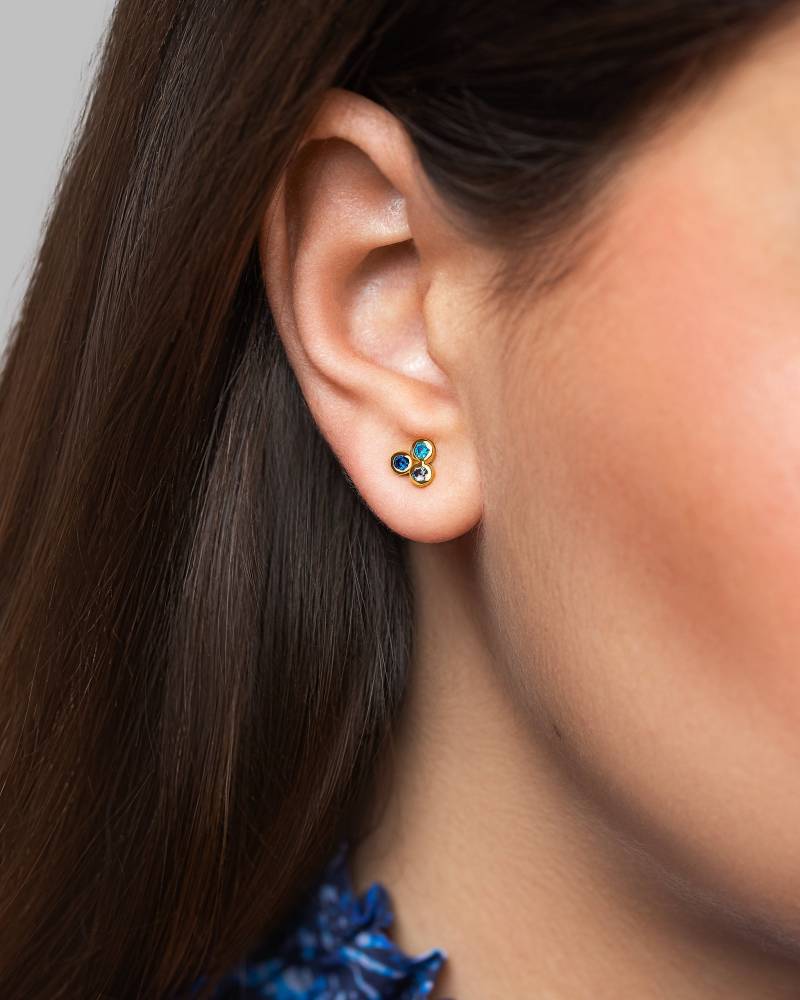 Crystal Cluster Ohrringe - Silber & Vergoldet von Lunaijewelry