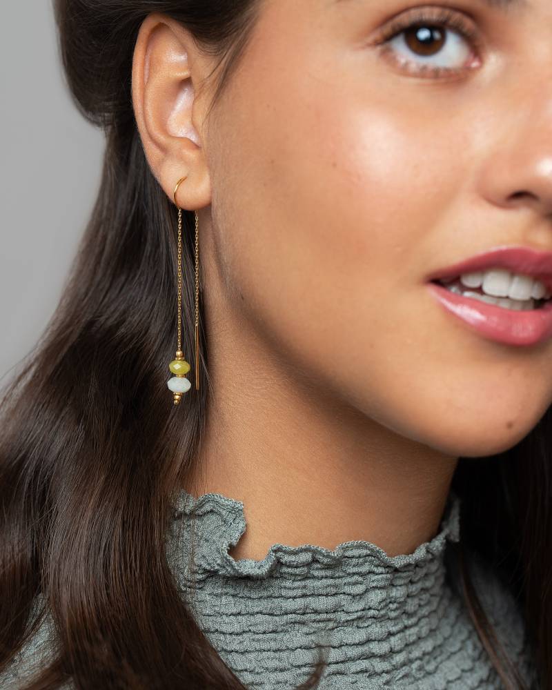 Peridot Aquamarin Ketten Ohrringe 24K Vergoldete Sterling Silber Hänger Peridot Aquamarin Ketten Ohrringe 24K Vergoldete Sterling Silber Hänger von Lunaijewelry