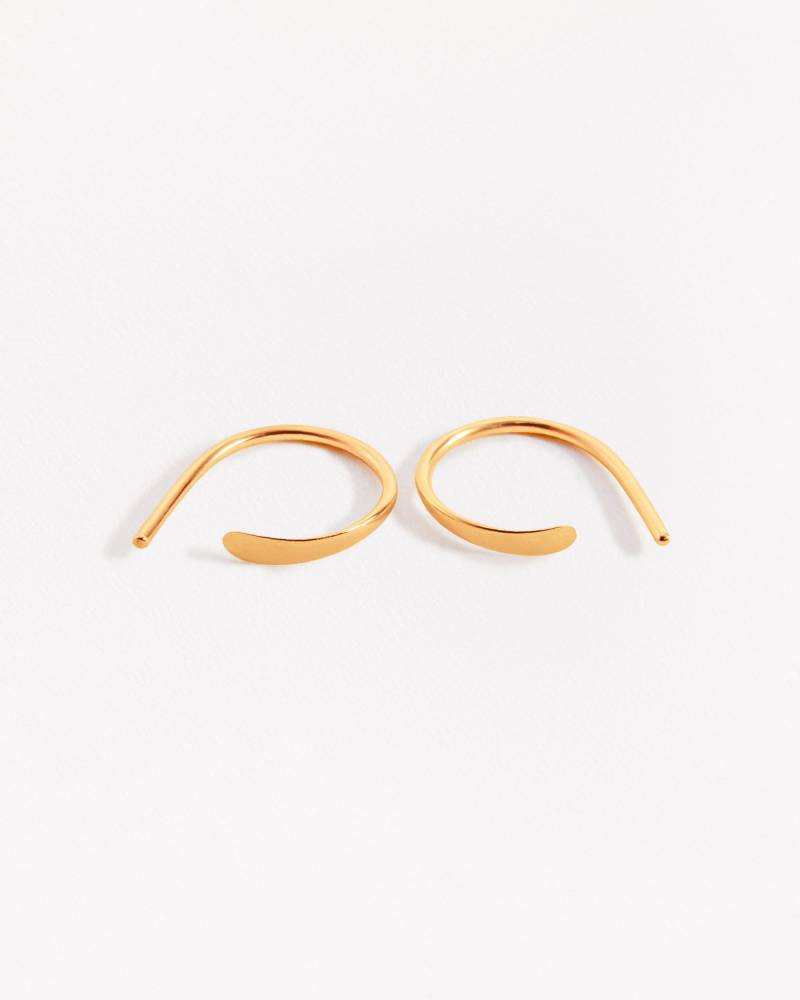 Offene Gold Hoop Ohrringe Sterling Silber Zweites Loch Creolen von Lunaijewelry