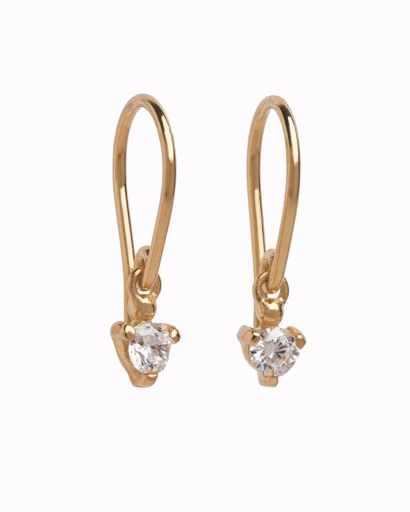 Vergoldete Sterlingsilber Zirkon Ohrringe Zarte Schmuck Für Jeden Tag von Lunaijewelry