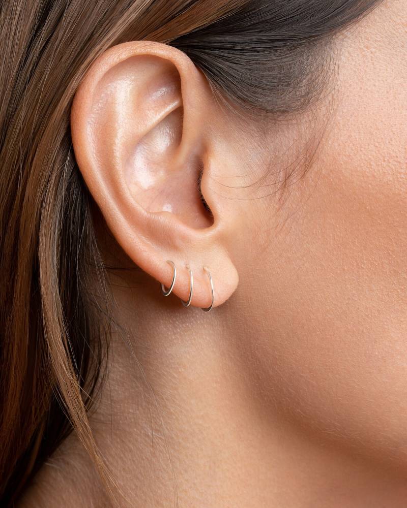 Winzige Creolen, Sterling Silber, Vergoldet, Handgemachte Reifen, Lunaijewelry, Geschenk Für Sie, Ear008 von Lunaijewelry