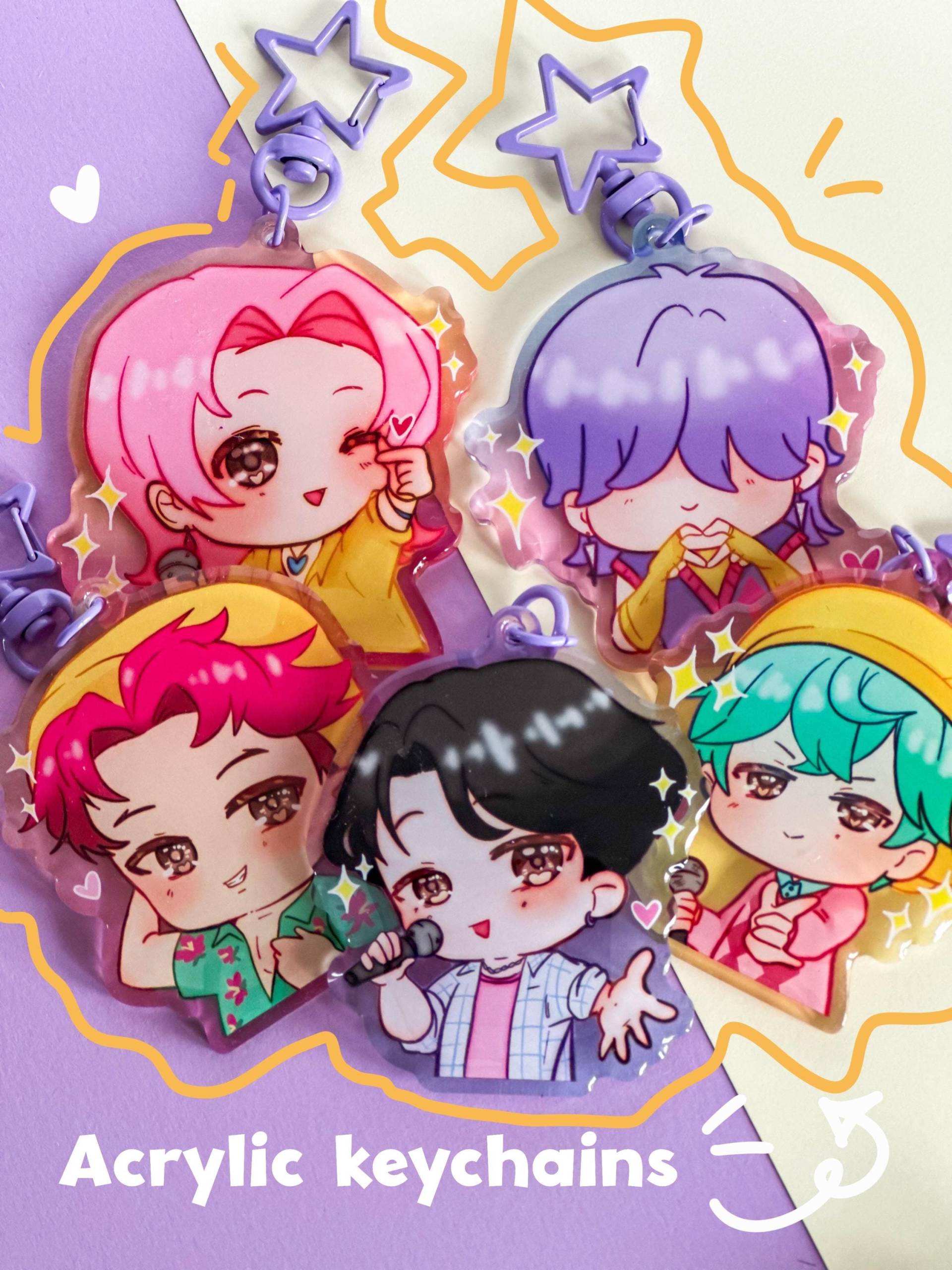 Cute Acrylic Keychain | Chibi Character Charm Kawaii Bag Accessory Gift For Friends von LunamaesTrinkets