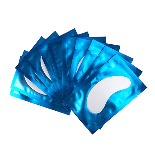 50 Paar Augenpads für Wimpernverlängerung Fusselfrei Augen Gel Patch Hydrogel Augenpads Profi Lint Free Eye Gel Patch for Eyelash Extensions Augenwimper (Blau) von Lunamoon
