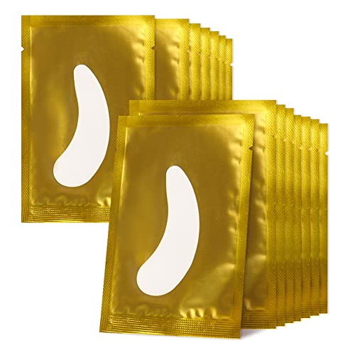 50 Paar Augenpads für Wimpernverlängerung Wimpern Pads Wimpernverlängerung Pad Augenpads Wimpern Lint Free Eye Gel Patch Eyelash Extension Pads Wimpernlifting Pad Lash pads(Willowleaves Gold) von Lunamoon