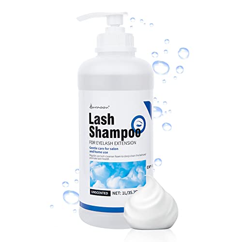 Lunamoon Wimpern Shampoo für Wimpernverlängerung 1L Wimpernschaum Cleanser Lash Shampoo Wimpern Augenlid Schaumreiniger Wimpernschaum Wimpernreiniger Augen Make-Up Entferner Wimpernpflege(Original 1L) von Lunamoon