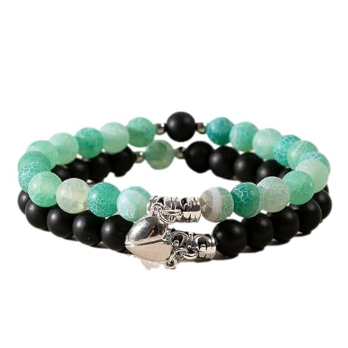 Lunaobrik Magnetisches Paar Armband Set - Passende Herzarmbänder Set, Herzförmige Paarbeziehungsarmbänder | Passende Armbänder Paare, Tragbare Passende Armbänder Für Weihnachten Thanksgiving Geschenk von Lunaobrik