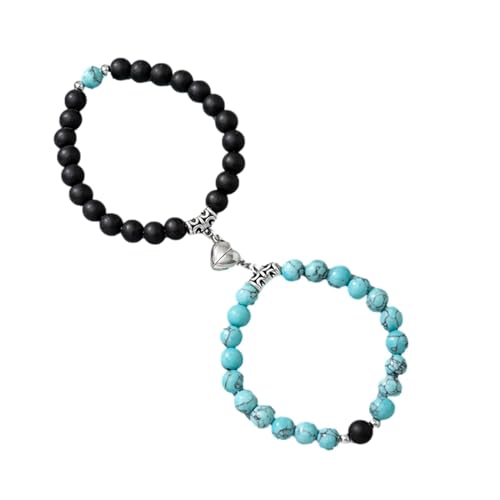 Natürliches Türkiser Perlenarmband - Herzgeformte Paar -Matching -Armbänder, Magnetpaar Armband Set | Langstreckenübereinstimmendes Armband, Tragbare Passende Armbänder Für Weihnachten Thanksgivin Natürliches Türkiser Perlenarmband - Herzgeformte Paar -Matching -Armbänder, Magnetpaar Armband Set | Langstreckenübereinstimmendes Armband, Tragbare Passende Armbänder Für Weihnachten Thanksgivin von Lunaobrik