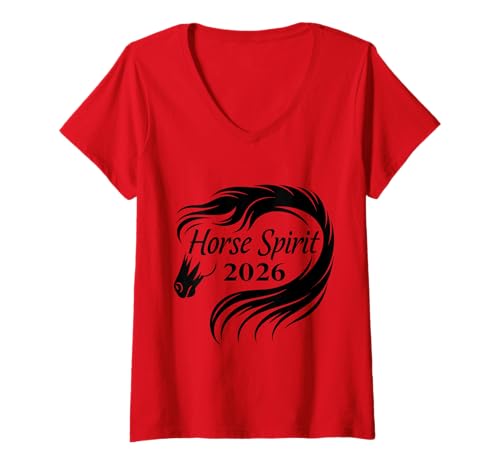 Damen Chinesisches Neujahr 2026 Männer Frauen Kinder T-Shirt mit V-Ausschnitt Damen Chinesisches Neujahr 2026 Männer Frauen Kinder T-Shirt mit V-Ausschnitt von Lunar Lantern Festival Girls Boys TShirt