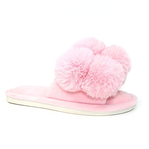 Damen Octavia Pom Pom Slipper Pink, rose, Medium Damen Octavia Pom Pom Slipper Pink, rose, Medium von Lunar