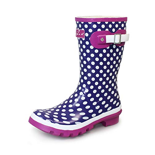 Lunar Damen Dotty Wellington Gummistiefel, Violett (Purple 0), 39 EU von Lunar