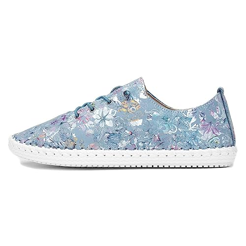 Lunar - Damen Leinenschuhe Exbury, Floral, Leder (38 EU) (Blau) von Lunar
