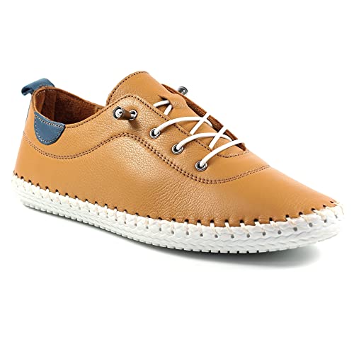 Lunar - Damen Leinenschuhe St Ives, Leder (38 EU) (Hellbraun) von Lunar
