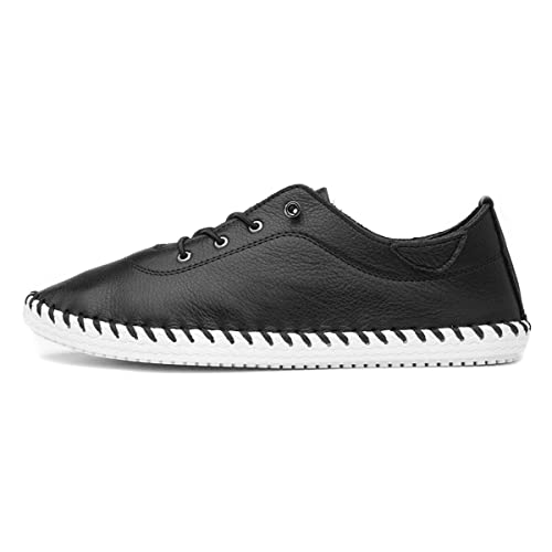 Lunar - Damen Leinenschuhe St Ives, Leder (38 EU) (Schwarz) von Lunar