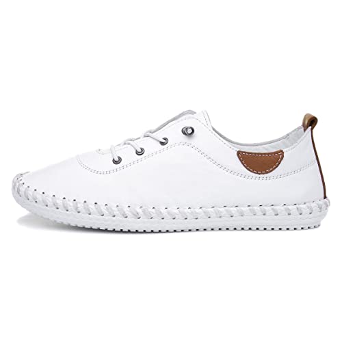 Lunar - Damen Leinenschuhe St Ives, Leder (39 EU) (Weiß) von Lunar