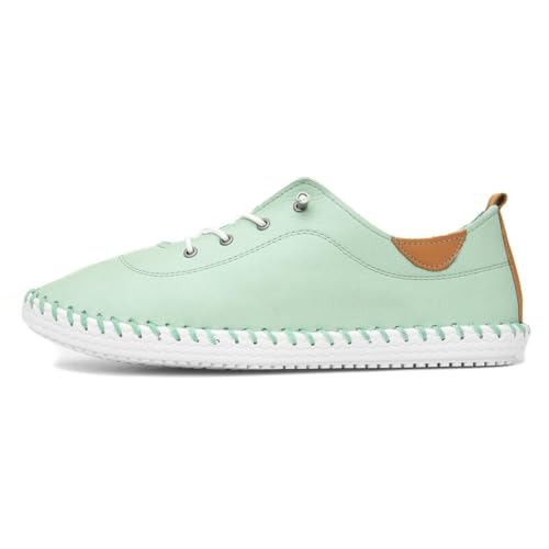 Lunar - Damen Leinenschuhe St Ives, Leder (41 EU) (Minzgrün) von Lunar