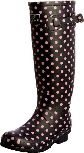 Lunar Women's Spot Welly Blue/Pink Wellingtons Boots ELW003 8 UK, 41 EU von Lunar