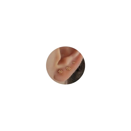 LunarCharm 3 Stück 16G kleine Schleife Titan Flache Rückseite Ohrringe, Fadenlose Nasenstecker Winzige Ohrstecker, Knorpel Tragus Piercing Schmuck Conch Helix Ohrstecker LunarCharm 3 Stück 16G kleine Schleife Titan Flache Rückseite Ohrringe, Fadenlose Nasenstecker Winzige Ohrstecker, Knorpel Tragus Piercing Schmuck Conch Helix Ohrstecker von LunarCharm