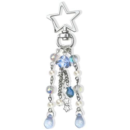 LunarCharm Y2K Ästhetische Stern Zubehör Qualle Schlüsselanhänger Niedlicher Schlüsselanhänger für Mädchen Frauen Taschenanhänger Anhänger y2k accessoires von LunarCharm