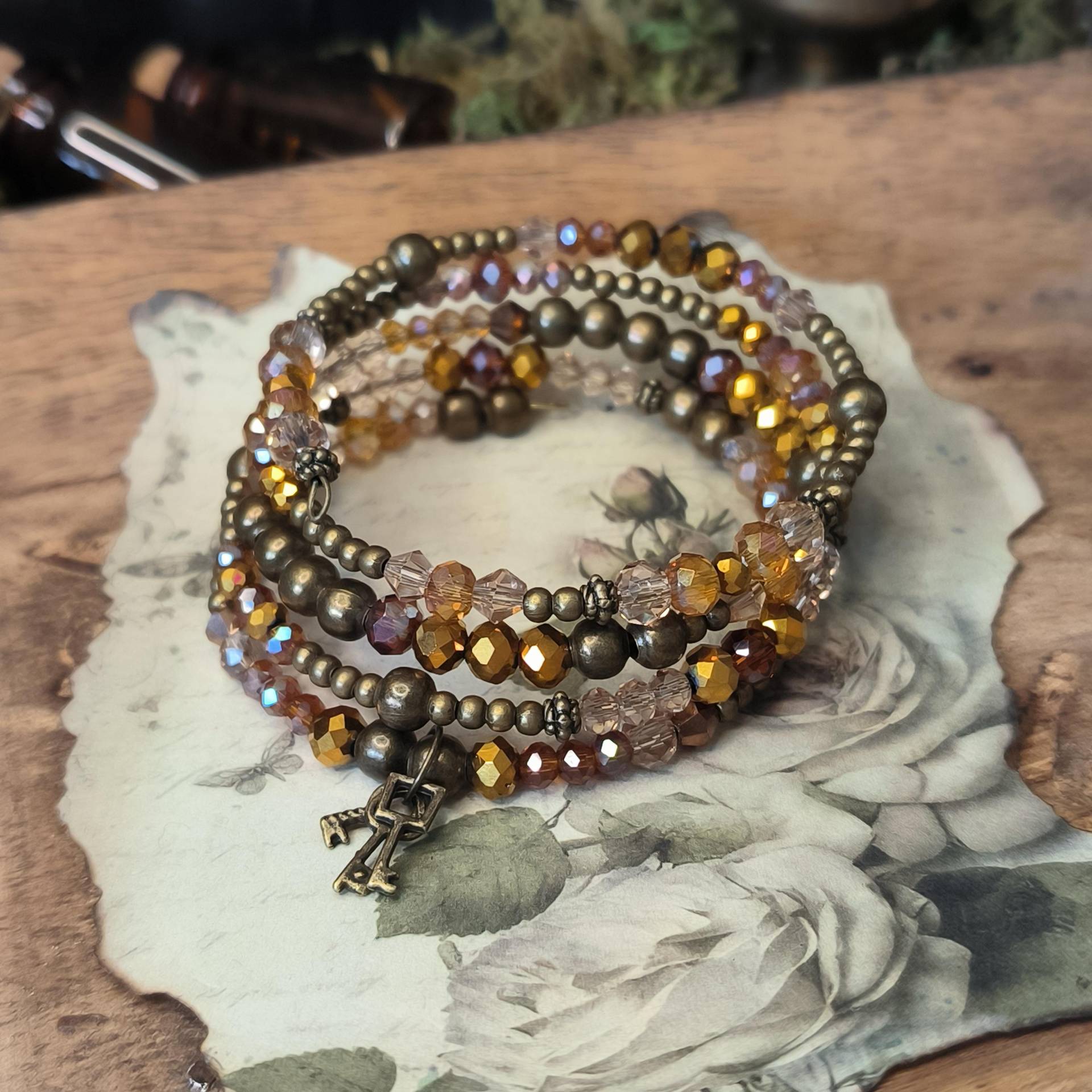 Memory Draht Armband Autumn Secrets | Herbstliches Stapelarmband Wickelarmband Memory Draht Armband Autumn Secrets | Herbstliches Stapelarmband Wickelarmband von LunarLuminis
