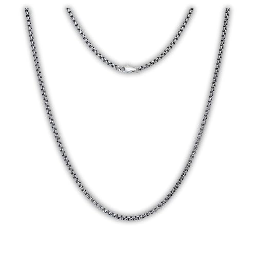 Lunara Atelier Titan Halskette, Box Kette 3 mm, 100% reines Titan, für empfindliche Haut, hypoallergen, schlicht und zeitlos (22'' ~ 56 cm) von Lunara Atelier