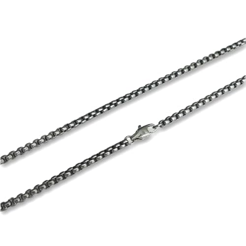 Lunara Atelier Titan Halskette, Box Kette 3 mm, 100% reines Titan, für empfindliche Haut, hypoallergen, schlicht und zeitlos (26'' ~ 66 cm) von Lunara Atelier