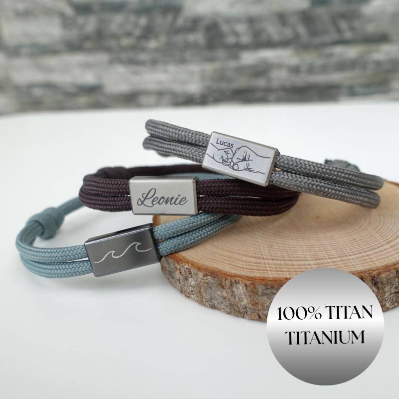 Titan Armband, Segeltau Herren Surferarmband, Partnerarmband, Personalisiertes Graviertes Wunschgravur von LunaraAtelierCo